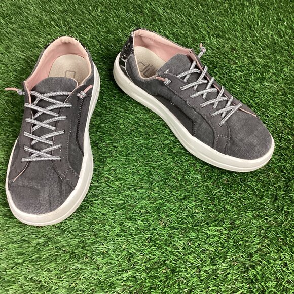 Hey Dude Karina "Jet Black" Canvas Ultralight Outsole 9 - Picture 1 of 12